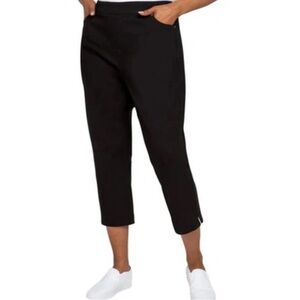 NWT Mario Serrani Italy Women's L Comfort Stretch Pull-on Capri Cropped Pants